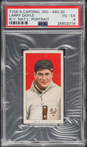 1909-11 T206 Larry Doyle N.Y. NAT'L, PORTRAIT, SWEET CAPORAL 350-460/42 PSA 4 (MGD2)