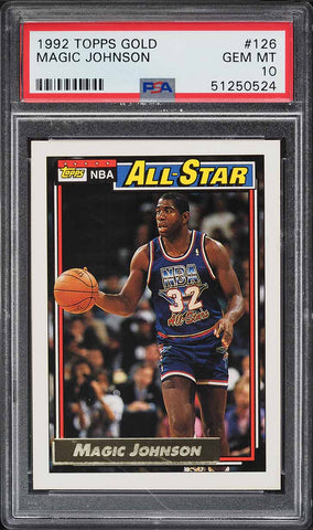 1992 Topps Gold BkB Card #126 Magic Johnson HOF ALL-STAR PSA 10 GEM MINT (MGD2)
