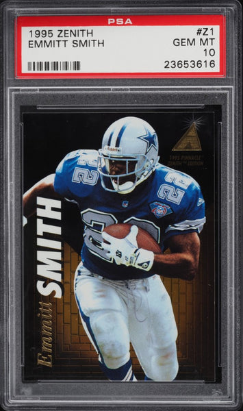 1995 Pinnacle Zenith FB Card #Z1 Emmitt Smith Dallas Cowboys HOF PSA 10 GEM MINT (MGD2)