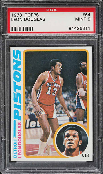 1978 Topps BkB Card # 64 Leon Douglas Detroit Pistons ROOKIE RC PSA 9 MINT (MGD2)