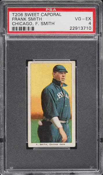 1909-11 T206 Frank Smith CHICAGO, F. SMITH, SWEET CAPORAL 350/25 PSA 4 VGEX (MGD2)