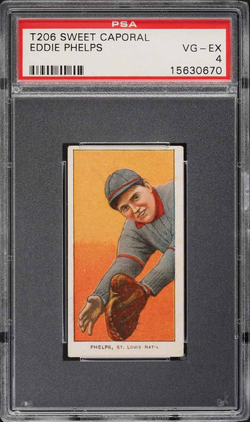 1909-11 T206 Eddie Phelps St. Louis, SWEET CAPORAL 350/25 PSA 4 VGEX (MGD2)