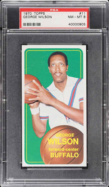 1970 Topps Bkb Card # 11 George Wilson Buffalo Braves ROOKIE RC PSA 8 NM-MT (MGD2)