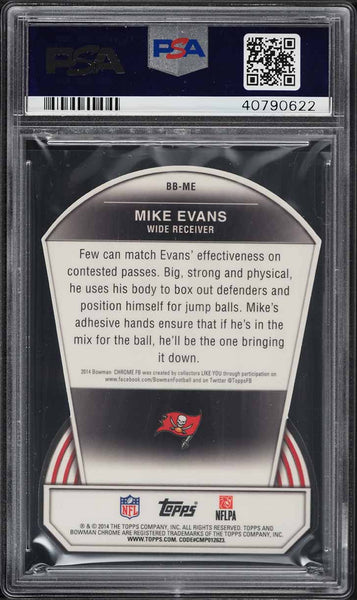 2014 Bowman Chrome FB Card #BB-ME Mike Evans BOWMAN'S BEST DIE-CUT RC PSA 10 (MGD2)