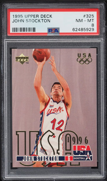 1995 Upper Deck BkB Card #325 John Stockton Utah Jazz HOF PSA 8 NM-MT (MGD2)