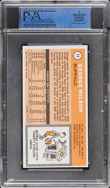 1970 Topps Bkb Card # 11 George Wilson Buffalo Braves ROOKIE RC PSA 8 NM-MT (MGD2)