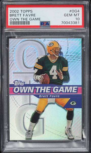 2002 Topps FB Card #OG4 Brett Favre HOF OWN THE GAME PSA 10 GEM MINT (MGD2)