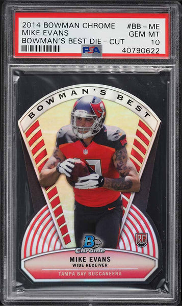 2014 Bowman Chrome FB Card #BB-ME Mike Evans BOWMAN'S BEST DIE-CUT RC PSA 10 (MGD2)