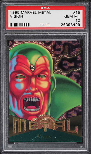 1995 Marvel Metal Card # 15 Vision PSA 10 GEM MINT (MGD2)