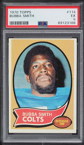 1970 Topps FB Card #114 Bubba Smith Baltimore Colts HOF ROOKIE RC PSA 5 EX (MGD2)