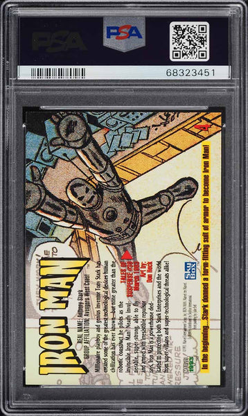 1993 Marvel Masterpieces Card # 4 Iron Man PSA 10 GEM MINT (MGD2)