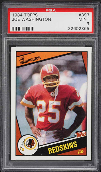 1984 Topps FB Card #393 Joe Washington Washington Redskins HOF PSA 9 MINT (MGD2)