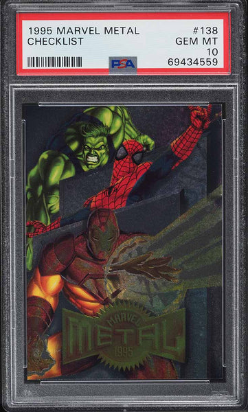 1995 Marvel Metal Card #138 Checklist PSA 10 GEM MINT (MGD2)