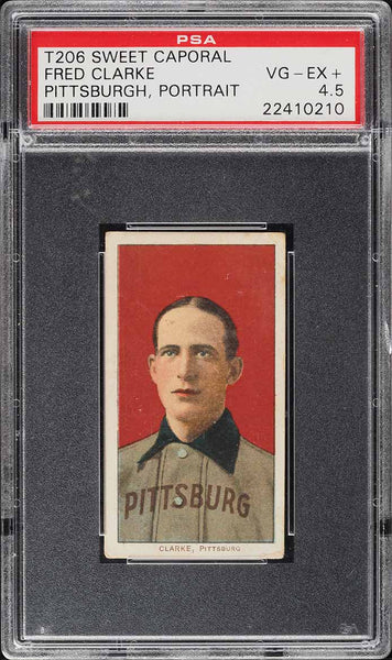 1909-11 T206 Fred Clarke PITTSBURGH HOF, PORTRAIT, SWEET CAPORAL 350/30 PSA 4.5 (MGD2)