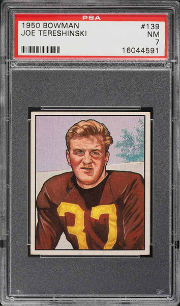 1950 Bowman FB Card #139 Joe Tereshinski Washington Redskins PSA 7 NRMT (MGD2)