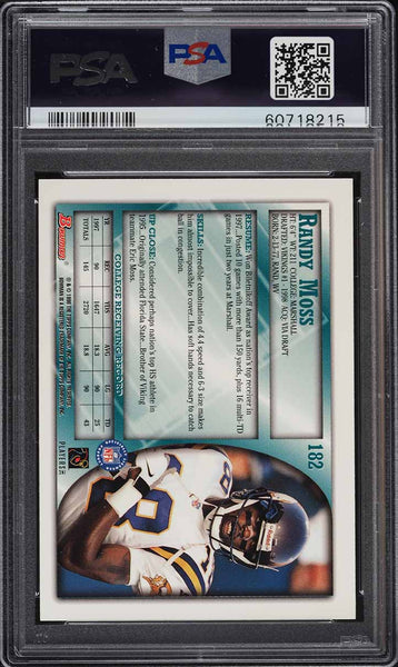 1998 Bowman FB Card #182 Randy Moss ROOKIE RC PSA 10 GEM MINT (MGD2)