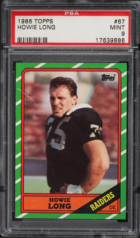 1986 Topps FB Card # 67 Howie Long HOF PSA 9 MINT (MGD2)