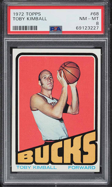 1972 Topps BkB Card # 68 Toby Kimball Milwaukee Bucks PSA 8 NM-MT (MGD2)