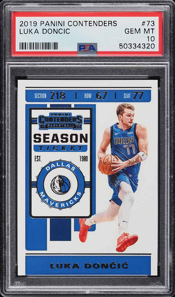 2019 Panini Contenders BkB Card # 73 Luka Doncic PSA 10 GEM MINT (MGD2)