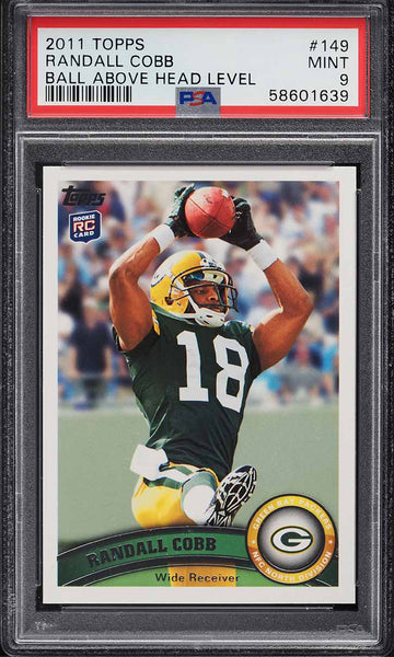 2011 Topps FB Card #149 Randall Cobb Ball Above Head Level ROOKIE RC PSA 9 MINT (MGD2)