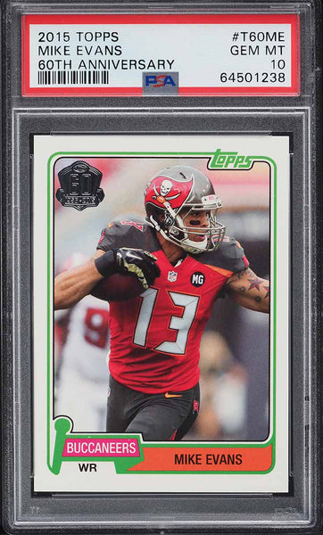 2015 Topps FB 60th Anniversary Card #T60-ME Mike Evans PSA 10 GEM MINT (MGD2)