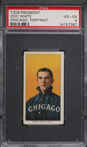 1909-11 T206 Doc White CHICAGO, PORTRAIT, PIEDMONT 350/25 PSA 4 VGEX (MGD2)