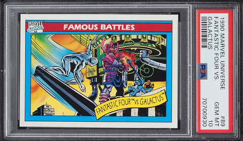 1990 Impel Marvel Universe Card # 89 Fantastic Four Vs. Galactus PSA 10 GEM MINT (MGD2)