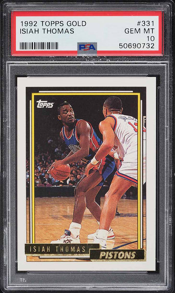 1992 Topps Gold BkB Card #331 Isiah Thomas Detroit Pistons HOF PSA 10 GEM MINT (MGD2)