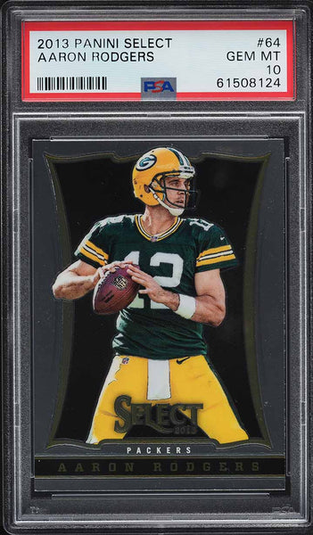 2013 Select FB Card # 64 Aaron Rodgers Green Bay Packers PSA 10 GEM MINT (MGD2)