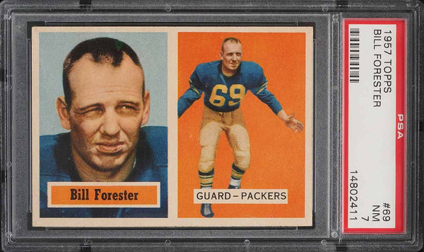 1957 Topps FB Card # 69 Bill Forester PSA 7 NRMT (MGD2)