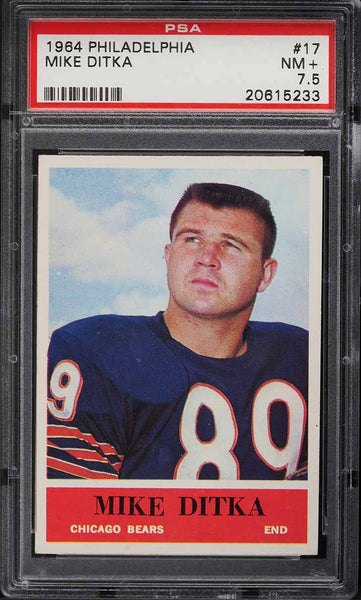 1964 Philadelphia FB Card # 17 Mike Ditka HOF PSA 7.5 NRMT+ PWCC-E (MGD2)