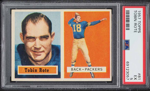 1957 Topps FB Card # 81 Tobin Rote Green Bay Packers HOF PSA 5 EX (MGD2)