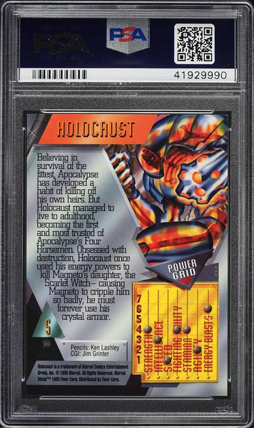 1995 Marvel Metal Card # 5 Holocaust PSA 10 GEM MINT (MGD2)