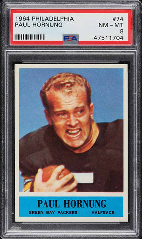 1964 Philadelphia FB Card # 74 Paul Hornung HOF PSA 8 NM-MT (MGD2)