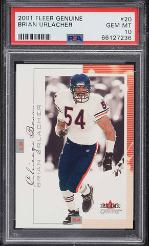 2001 Fleer Genuine FB Card # 20 Brian Urlacher Chicago Bears HOF PSA 10 GEM MINT (MGD2)