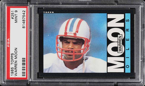 1985 Topps FB Card #251 Warren Moon ROOKIE RC PSA 9 MINT (MGD2)