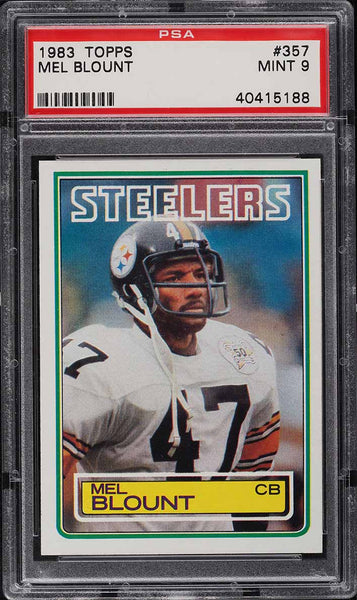 1983 Topps FB Card #357 Mel Blount Pittsburgh Steelers HOF PSA 9 MINT (MGD2)