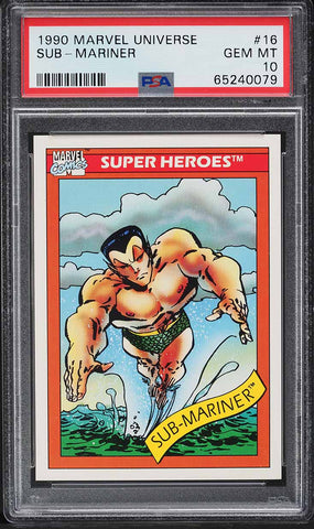 1990 Impel Marvel Universe Card # 16 Sub-Mariner PSA 10 GEM MINT (MGD2)