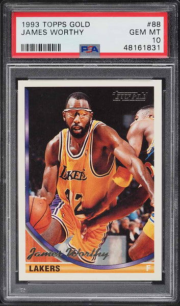 1993 Topps Gold BkB Card # 88 James Worthy LA Lakers HOF PSA 10 GEM MINT (MGD2)