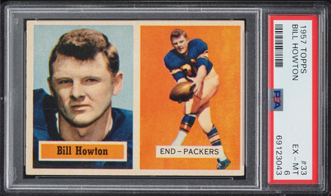 1957 Topps FB Card # 33 Billy Howton Green Bay Packers HOF PSA 6 EXMT (MGD2)