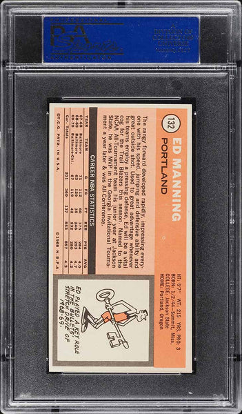 1970 Topps Bkb Card #132 Ed Manning Trail Blazers ROOKIE RC PSA 8 NM-MT (MGD2)