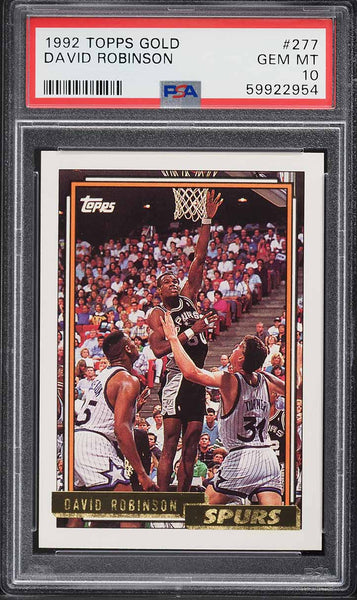 1992 Topps Gold BkB Card #277 David Robinson San Antonio Spurs HOF PSA 10 (MGD2)