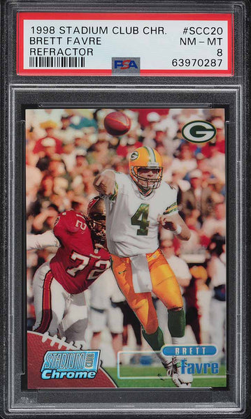 1998 Stadium Club Chrome FB Card #SCC20 Refractor Brett Favre HOF PSA 8 NM-MT (MGD2)