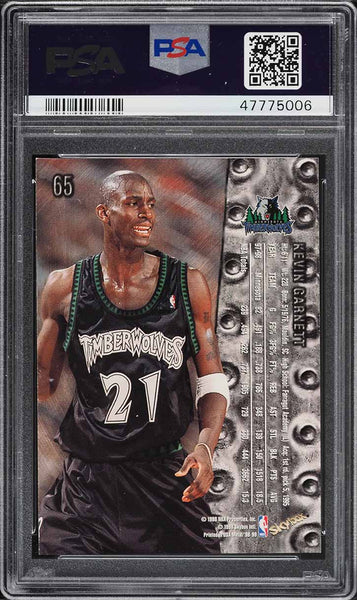 1998 Metal Universe BkB Card # 65 Kevin Garnett Minnesota Timberwolves HOF PSA 8 (MGD2)