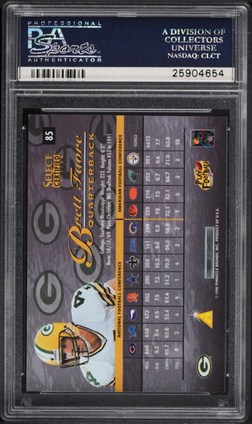 1996 Select Certified FB Card # 85 Brett Favre HOF PREMIUM STOCK PSA 10 GEM MINT (MGD2)