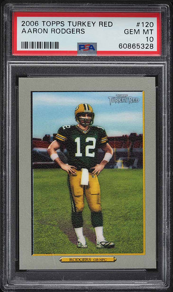 2006 Topps Turkey Red FB Card #120 Aaron Rodgers PSA 10 GEM MINT (MGD2)