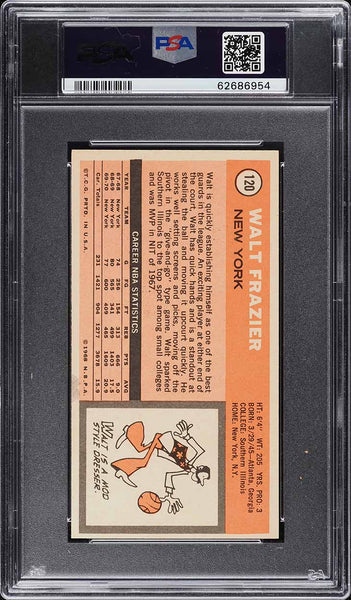 1970 Topps BkB Card #120 Walt Frazier New York Knicks HOF PSA 7 NRMT (MGD2)