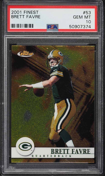 2001 Finest FB Card # 53 Brett Favre Green Bay Packers HOF PSA 10 GEM MINT (MGD2)