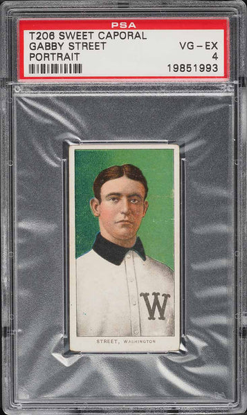 1909-11 T206 Gabby Street Washington, PORTRAIT, SWEET CAPORAL 350/25 PSA 4 VGEX (MGD2)