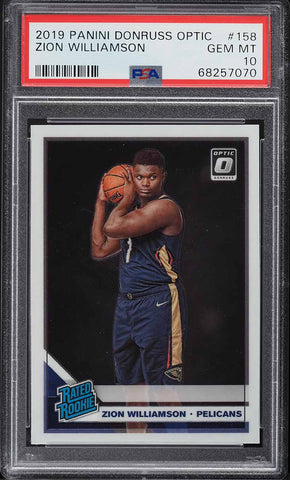 2019 Donruss Optic BkB Card #158 Zion Williamson ROOKIE RC PSA 10 GEM MINT (MGD2)